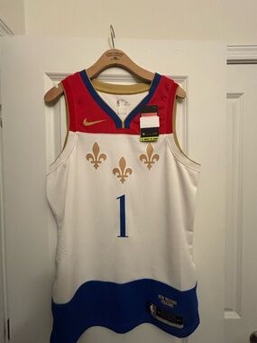 Nike New Orleans Pelicans White #1 Basketball Jersey
